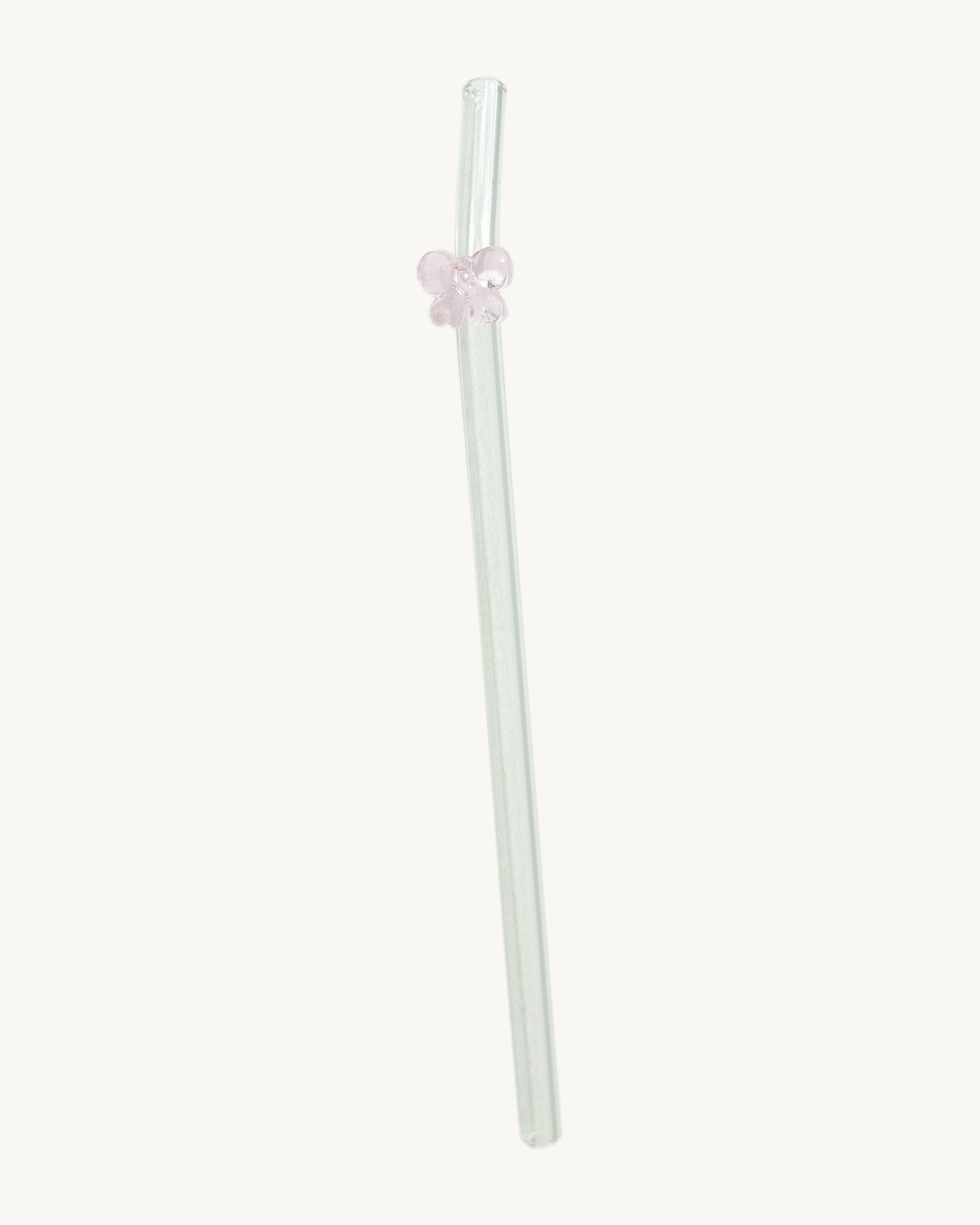 Coquette Bow Glass Straw - Pink
