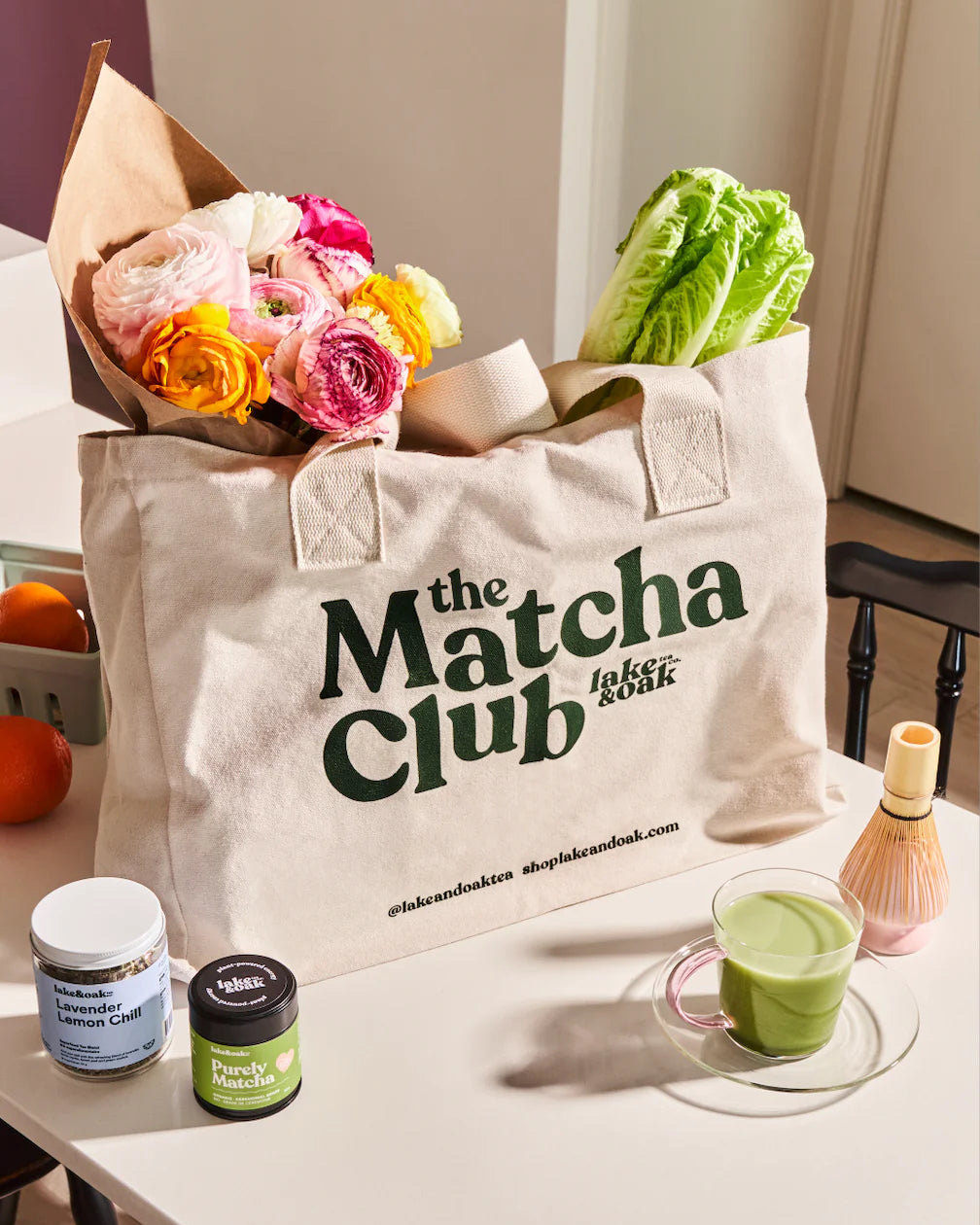 Lake & Oak The Matcha Club Tote Lifestyle