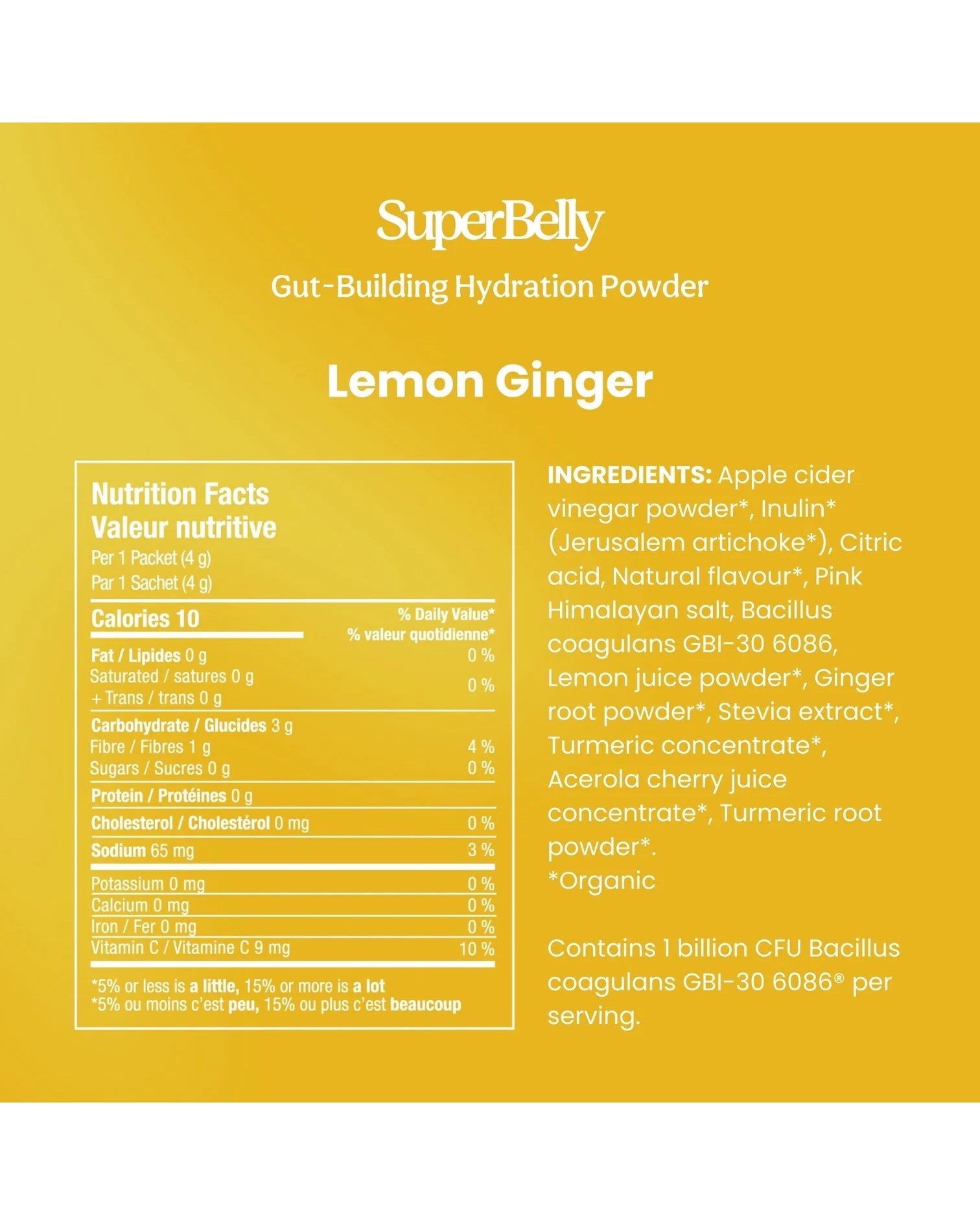 SuperBelly Gut-Building Hydration Powder - Lemon Ginger