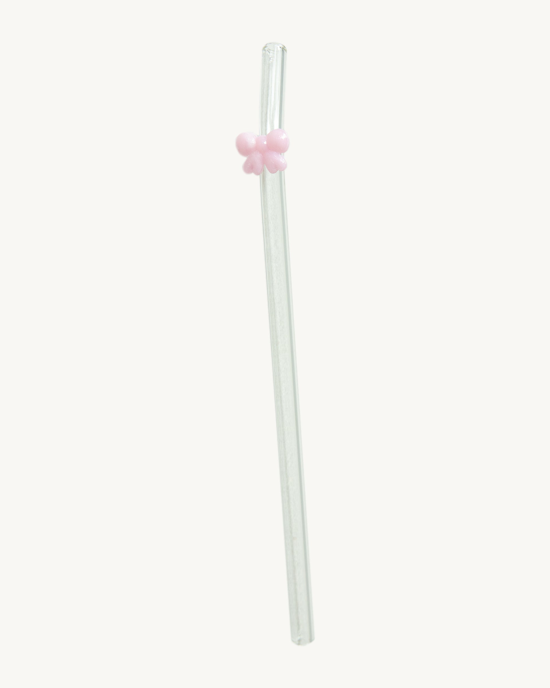 Coquette Bow Glass Straw - Pink Matte