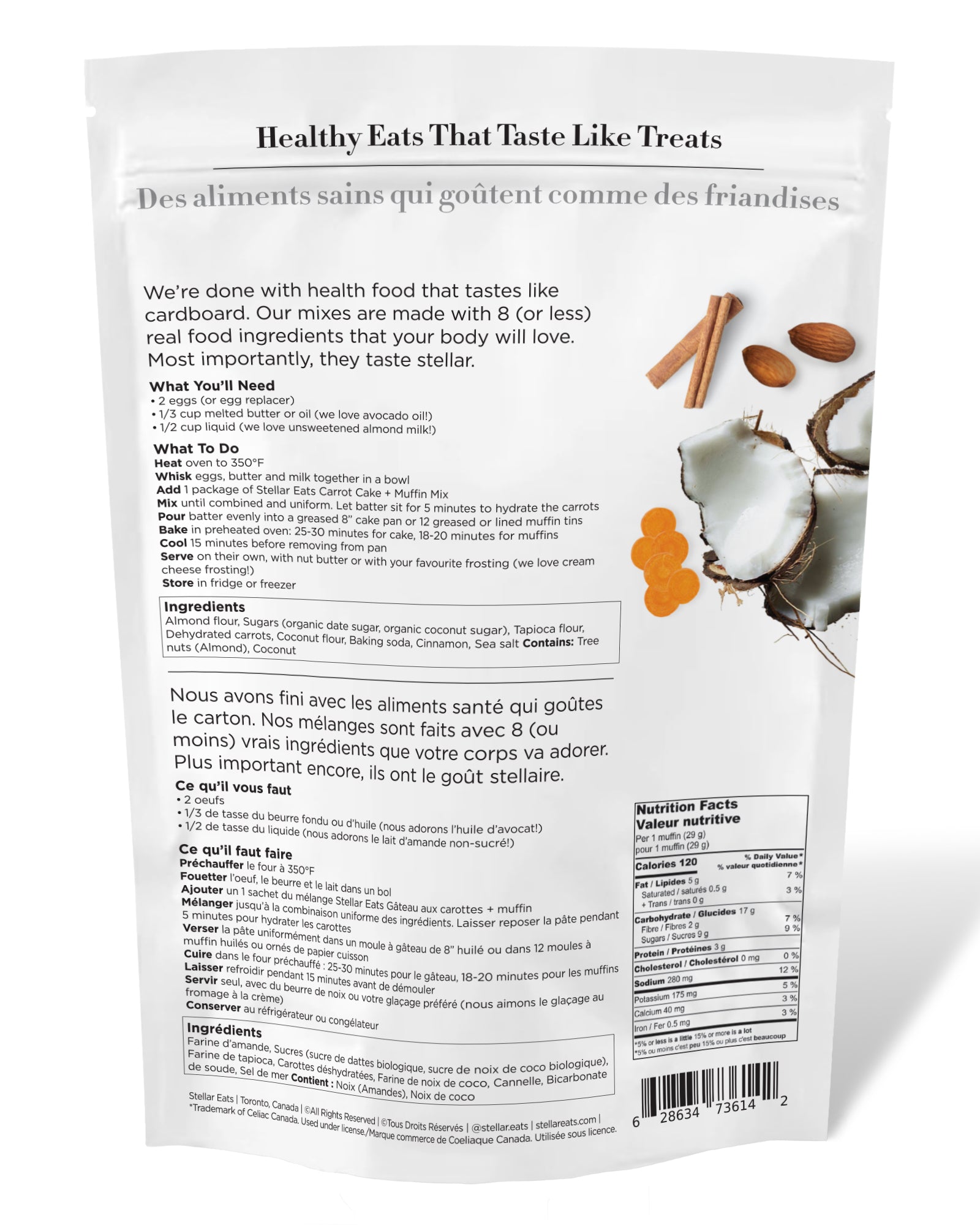 Stellar Eats Grain-Free Carrot Cake Mix Nutrition Facts