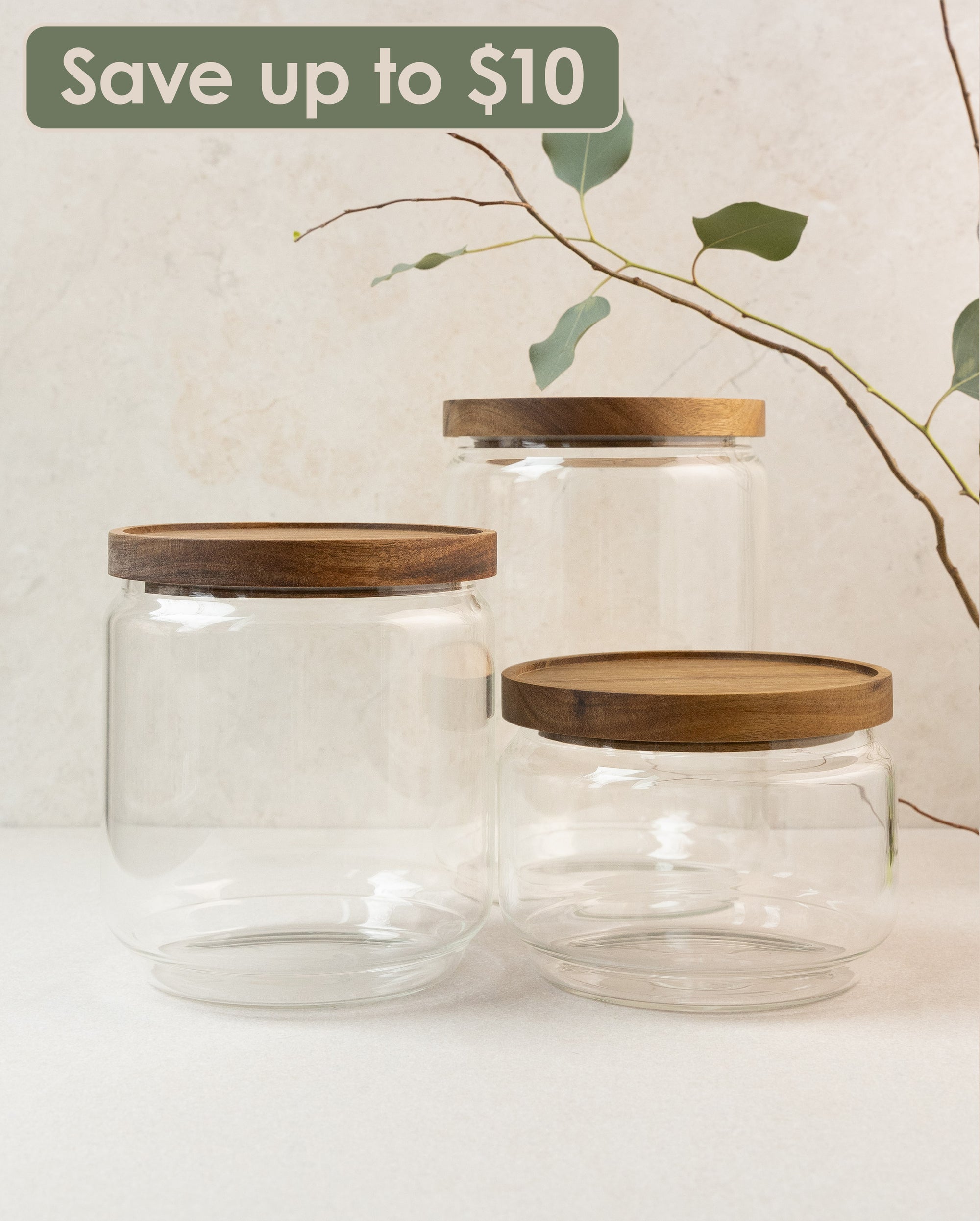 The Breakfast Pantry Jumbo Glass Canister Sets