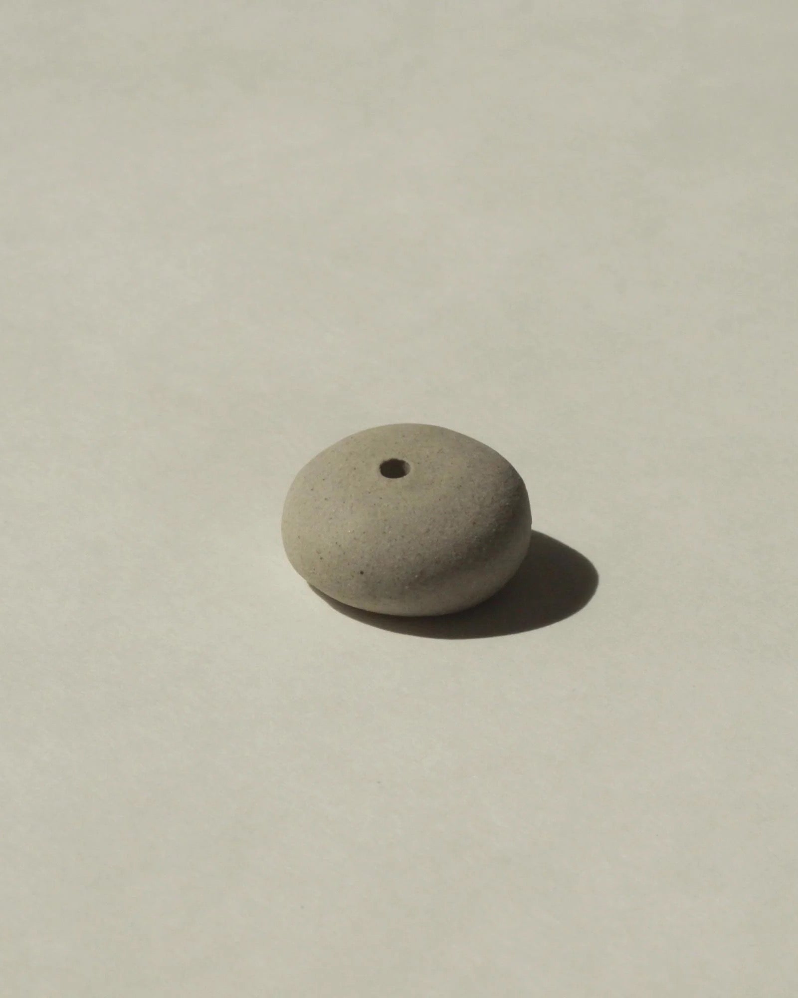 Mini Light Grey Ceramic Pebble Incense Holder