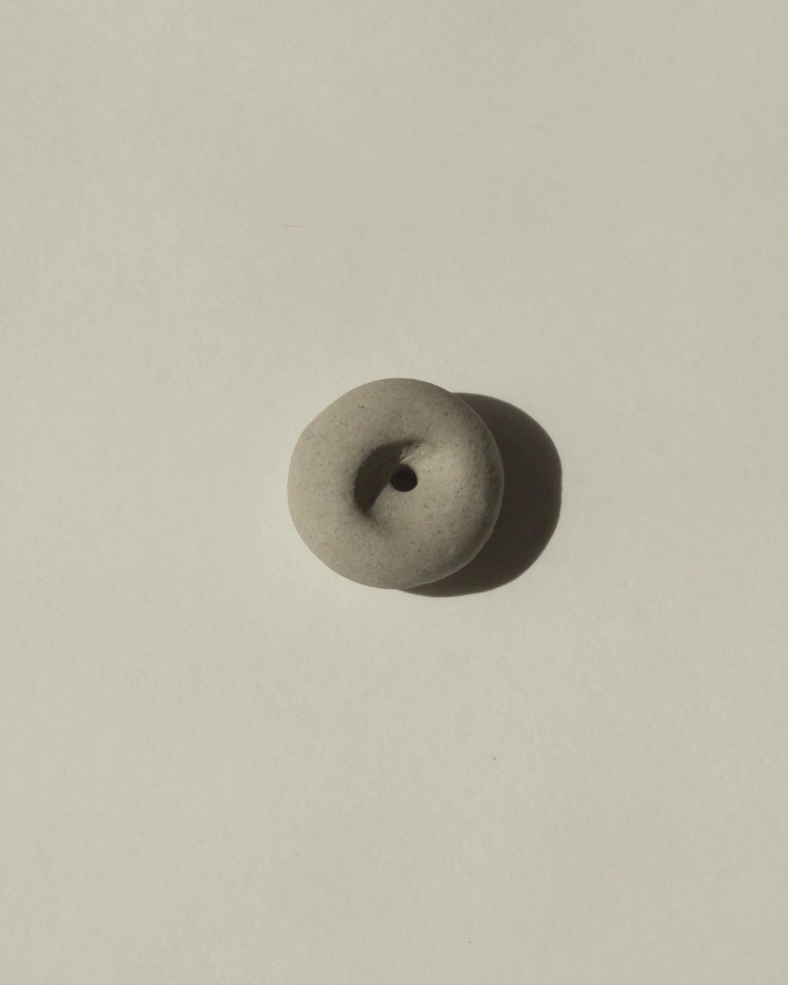 Mini Light Grey Ceramic Pebble Incense Holder