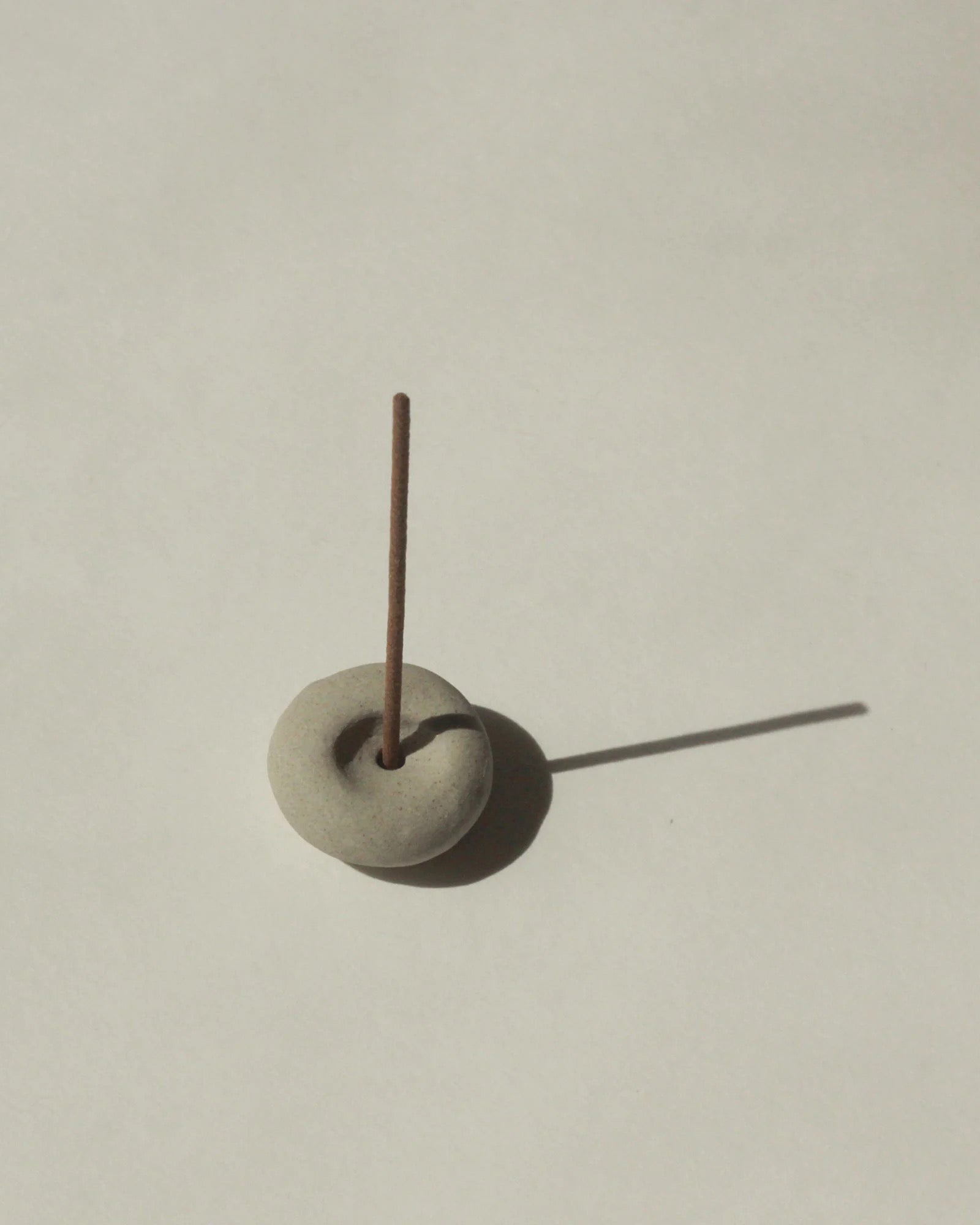 Mini Light Grey Ceramic Pebble Incense Holder