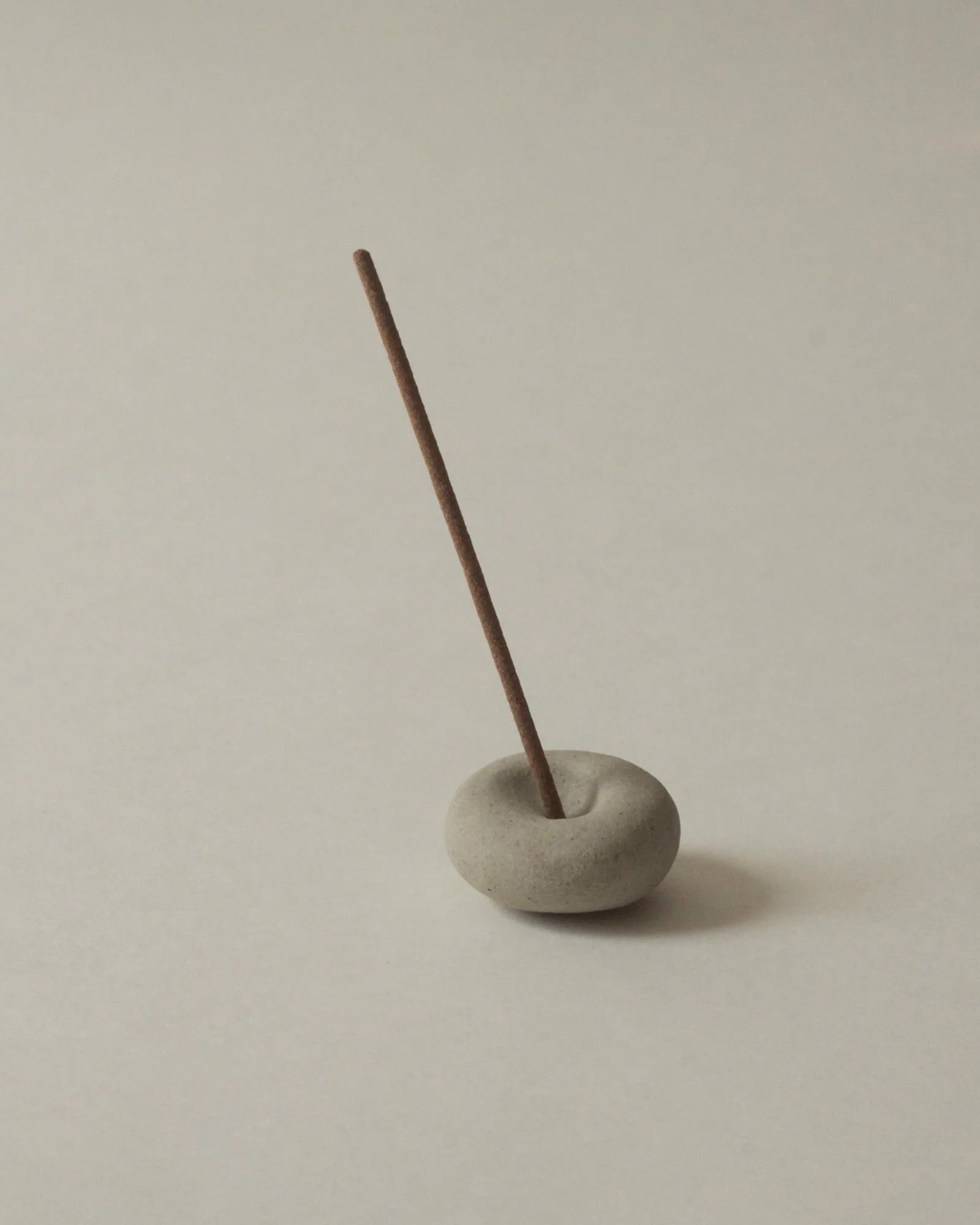 Mini Light Grey Ceramic Pebble Incense Holder