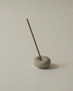 Mini Light Grey Ceramic Pebble Incense Holder