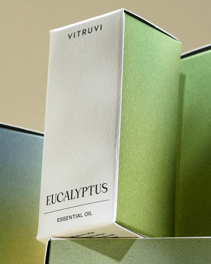 Vitruvi Essentials Kit, Essential Oil Starter Kit, 100% Pure Lavender,  Eucalyptus, Grapefruit, Spruce, Essential Oil Set | Essential Oils for